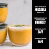 imageSwell 12oz Glass Prep Bowl Set of 4 For Easy Meal Prep Vintage Pastels Made From Durable Tempered Glass Nests Inside 215ozBlack