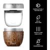 imageSwell Eats 2in1 Nesting Bowls TripleLayered VacuumInsulated Containers Keeps Food and Drinks Cold for 11 Hours and Hot for 7with No CondensationBPA Free 215 oz Calacatta GoldTeakwood