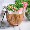 imageSwell Eats 2in1 Nesting Bowls TripleLayered VacuumInsulated Containers Keeps Food and Drinks Cold for 11 Hours and Hot for 7with No CondensationBPA Free 215 oz Calacatta GoldTeakwood