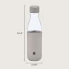 imageSwell Glass Original Water Bottle 18oz Lunar Grey Break Resistant Glass With Protective Silicone Sleeve BPA Free Zero Plastic LeakproofLunar Grey