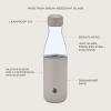 imageSwell Glass Original Water Bottle 18oz Lunar Grey Break Resistant Glass With Protective Silicone Sleeve BPA Free Zero Plastic LeakproofLunar Grey