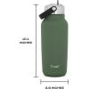 imageSwell Recycled Stainless Steel Explorer with Flip Straw Lid 32oz Green Jasper Triple Layered Vacuum Insulated Containers Keeps Drinks Cold for 42 Hours and Hot for 10Green Jasper