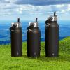 imageSwell Recycled Stainless Steel Explorer with Flip Straw Lid 32oz Green Jasper Triple Layered Vacuum Insulated Containers Keeps Drinks Cold for 42 Hours and Hot for 10Onyx