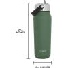 imageSwell Recycled Stainless Steel Explorer with Flip Straw Lid and Handle 40oz Onyx Triple Layered Vacuum Insulated Containers Keeps Drinks Cold for 54 Hours and Hot for 12Green Jasper