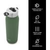 imageSwell Recycled Stainless Steel Explorer with Flip Straw Lid and Handle 40oz Onyx Triple Layered Vacuum Insulated Containers Keeps Drinks Cold for 54 Hours and Hot for 12Green Jasper