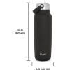 imageSwell Recycled Stainless Steel Explorer with Flip Straw Lid and Handle 40oz Onyx Triple Layered Vacuum Insulated Containers Keeps Drinks Cold for 54 Hours and Hot for 12Onyx