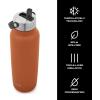 imageSwell Recycled Stainless Steel Explorer with Flip Straw Lid and Handle 40oz Onyx Triple Layered Vacuum Insulated Containers Keeps Drinks Cold for 54 Hours and Hot for 12Carnelian