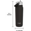 imageSwell Recycled Stainless Steel Explorer with Flip Straw Lid and Handle 40oz Onyx Triple Layered Vacuum Insulated Containers Keeps Drinks Cold for 54 Hours and Hot for 12Onyx