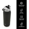 imageSwell Recycled Stainless Steel Explorer with Flip Straw Lid and Handle 40oz Onyx Triple Layered Vacuum Insulated Containers Keeps Drinks Cold for 54 Hours and Hot for 12Onyx
