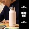 imageSwell Recycled Stainless Steel Explorer with Flip Straw Lid and Handle 40oz Onyx Triple Layered Vacuum Insulated Containers Keeps Drinks Cold for 54 Hours and Hot for 12Himalayan Salt