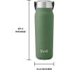 imageSwell Recycled Stainless Steel Explorer with Insulated Lid and Handle 40oz Himalayan Salt Triple Layered Vacuum Insulated Containers Keeps Drinks Cold for 54 Hours and Hot for 12Green Jasper