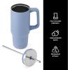 imageSwell Recycled Stainless Steel Tumbler XL with Straw and Handle 30oz Onyx Triple Layered Vacuum Insulated Container Keeps Drinks Cold 36 hours and Hot for 9 BPA FreeHydrangea Blue