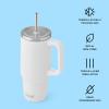 imageSwell Recycled Stainless Steel Tumbler XL with Straw and Handle 30oz Onyx Triple Layered Vacuum Insulated Container Keeps Drinks Cold 36 hours and Hot for 9 BPA FreeMoonstone