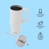 imageSwell Recycled Stainless Steel Tumbler XL with Straw and Handle 30oz Onyx Triple Layered Vacuum Insulated Container Keeps Drinks Cold 36 hours and Hot for 9 BPA FreeMoonstone