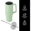 imageSwell Recycled Stainless Steel Tumbler XL with Straw and Handle 30oz Onyx Triple Layered Vacuum Insulated Container Keeps Drinks Cold 36 hours and Hot for 9 BPA FreePistachio