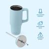 imageSwell Recycled Stainless Steel Tumbler XL with Straw and Handle 30oz Onyx Triple Layered Vacuum Insulated Container Keeps Drinks Cold 36 hours and Hot for 9 BPA FreePowder Blue
