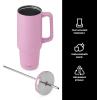 imageSwell Recycled Stainless Steel Tumbler XL with Straw and Handle 30oz Onyx Triple Layered Vacuum Insulated Container Keeps Drinks Cold 36 hours and Hot for 9 BPA FreeHydrangea Pink