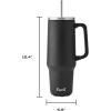 imageSwell Recycled Stainless Steel Tumbler XL with Straw and Handle 30oz Onyx Triple Layered Vacuum Insulated Container Keeps Drinks Cold 36 hours and Hot for 9 BPA FreeOnyx
