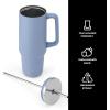 imageSwell Recycled Stainless Steel Tumbler XL with Straw and Handle 30oz Onyx Triple Layered Vacuum Insulated Container Keeps Drinks Cold 36 hours and Hot for 9 BPA FreeHydrangea Blue