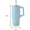 imageSwell Recycled Stainless Steel Tumbler XL with Straw and Handle 30oz Onyx Triple Layered Vacuum Insulated Container Keeps Drinks Cold 36 hours and Hot for 9 BPA FreePowder Blue