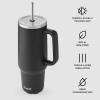 imageSwell Recycled Stainless Steel Tumbler XL with Straw and Handle 30oz Onyx Triple Layered Vacuum Insulated Container Keeps Drinks Cold 36 hours and Hot for 9 BPA FreeOnyx