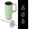 imageSwell Recycled Stainless Steel Tumbler XL with Straw and Handle 30oz Onyx Triple Layered Vacuum Insulated Container Keeps Drinks Cold 36 hours and Hot for 9 BPA FreePistachio