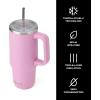 imageSwell Recycled Stainless Steel Tumbler XL with Straw and Handle 30oz Onyx Triple Layered Vacuum Insulated Container Keeps Drinks Cold 36 hours and Hot for 9 BPA FreeHydrangea Pink