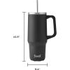 imageSwell Recycled Stainless Steel Tumbler XL with Straw and Handle 30oz Onyx Triple Layered Vacuum Insulated Container Keeps Drinks Cold 36 hours and Hot for 9 BPA FreeOnyx