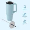 imageSwell Recycled Stainless Steel Tumbler XL with Straw and Handle 30oz Onyx Triple Layered Vacuum Insulated Container Keeps Drinks Cold 36 hours and Hot for 9 BPA FreePowder Blue