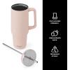 imageSwell Recycled Stainless Steel Tumbler XL with Straw and Handle 30oz Onyx Triple Layered Vacuum Insulated Container Keeps Drinks Cold 36 hours and Hot for 9 BPA FreeHimalayan Salt