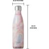 imageSwell Stainless Steel 17oz Water Bottle Geode Rose Color TripleLayer Vacuum Insulated to Keep Drinks Cold 36 Hours and Hot 18 Hours BPA Free