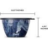 imageSwell Stainless Steel 64oz Salad Bowl Kit Azurite Color Includes 2oz Condiment Container and Removable Tray LeakProof Easy to Clean Dishwasher Safe