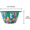 imageSwell Stainless Steel 64oz Salad Bowl Kit Paper Cutouts Design Includes 2oz Mini Canister and Removable Tray Leakproof Easy to Clean Dishwasher Safe