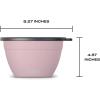 imageSwell Stainless Steel 64oz Salad Bowl Kit Pink Topaz Color Comes with 2oz Mini Canister and Removable Tray for Organization Leakproof and Dishwasher Safe