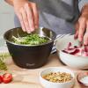 imageSwell Stainless Steel 64oz Salad Bowl Kit in Onyx Comes with 2oz Condiment Container and Removable Tray for Organized Serving LeakProof and Dishwasher Safe
