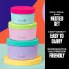 imageSwell Stainless Steel Food Canister Set Of Three 10oz 16oz and 24oz Pastel Paradise Single Walled Durable Construction BPA Free Dishwasher SafePastel Paradise
