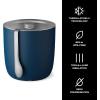 imageSwell Stainless Steel Ice Bucket XL 100oz Teakwood Includes Lid And Scoop Triple Layered Vacuum Insulated Container Keeps Ice Colder for Longer BPA Free BarwareAzurite