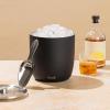 imageSwell Stainless Steel Ice Bucket XL 100oz Teakwood Includes Lid And Scoop Triple Layered Vacuum Insulated Container Keeps Ice Colder for Longer BPA Free BarwareOnyx