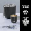 imageSwell Stainless Steel Ice Bucket XL 100oz Teakwood Includes Lid And Scoop Triple Layered Vacuum Insulated Container Keeps Ice Colder for Longer BPA Free BarwareOnyx
