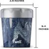imageSwell Stainless Steel Ice Cream Chiller 16oz Teakwood Triple Layered Vacuum Insulated Container Keeps Ice Cream Frozen For Up To Four Hours BPA FreeAzurite Marble