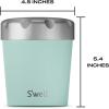 imageSwell Stainless Steel Ice Cream Chiller 16oz Teakwood Triple Layered Vacuum Insulated Container Keeps Ice Cream Frozen For Up To Four Hours BPA FreeMint