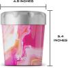 imageSwell Stainless Steel Ice Cream Chiller 16oz Teakwood Triple Layered Vacuum Insulated Container Keeps Ice Cream Frozen For Up To Four Hours BPA FreeRose Agate