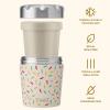 imageSwell Stainless Steel Ice Cream Chiller 16oz Teakwood Triple Layered Vacuum Insulated Container Keeps Ice Cream Frozen For Up To Four Hours BPA FreeSweet Sprinkle