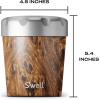 imageSwell Stainless Steel Ice Cream Chiller 16oz Teakwood Triple Layered Vacuum Insulated Container Keeps Ice Cream Frozen For Up To Four Hours BPA FreeTeakwood