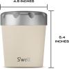 imageSwell Stainless Steel Ice Cream Chiller 16oz Teakwood Triple Layered Vacuum Insulated Container Keeps Ice Cream Frozen For Up To Four Hours BPA FreeVanilla