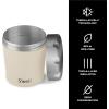 imageSwell Stainless Steel Ice Cream Chiller 16oz Teakwood Triple Layered Vacuum Insulated Container Keeps Ice Cream Frozen For Up To Four Hours BPA FreeVanilla