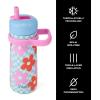 imageSwell Stainless Steel Kids Traveler with Flip Straw Lid 16oz Lime Sherbet Triple Layered Vacuum Insulated Containers Keeps Drinks Cold for 24 Hours BPA Free Easy Carrying On the GoPink Petal