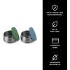 imageSwell Stainless Steel Mini Canister Set of Two 2oz Pink And Mauve Pyrite Single Walled Durable Construction Leakproof Silicone Lids Dishwasher SafeSkyMatcha Silver Lining