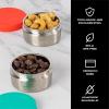 imageSwell Stainless Steel Mini Canister Set of Two 2oz Pink And Mauve Pyrite Single Walled Durable Construction Leakproof Silicone Lids Dishwasher SafeTangerineTurquoise