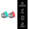 imageSwell Stainless Steel Mini Canister Set of Two 2oz Pink And Mauve Pyrite Single Walled Durable Construction Leakproof Silicone Lids Dishwasher SafeTangerineTurquoise